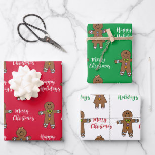 Merry Christmas Gingerbread Man  Wrapping Paper Sheets