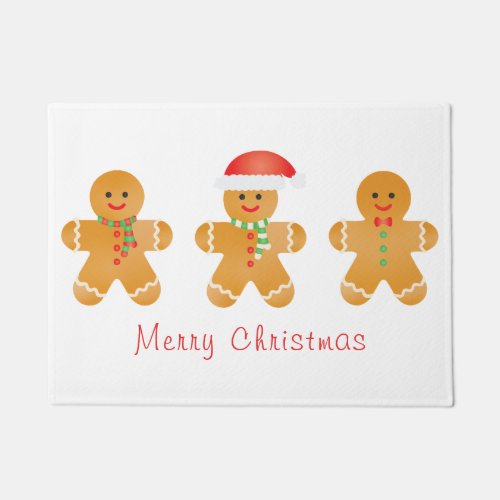 Merry Christmas Gingerbread Men Doormat