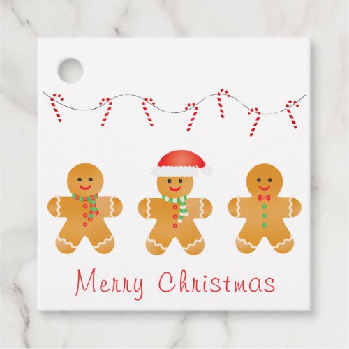 Merry Christmas Gingerbread Men Favor Tags