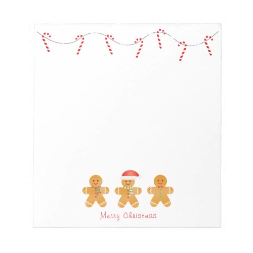 Merry Christmas Gingerbread Men Notepad