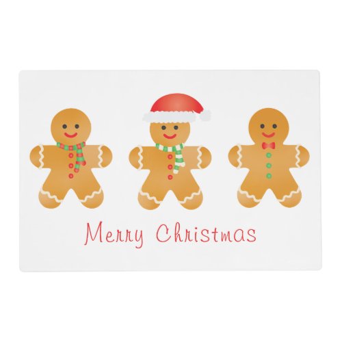 Merry Christmas Gingerbread Men Placemat