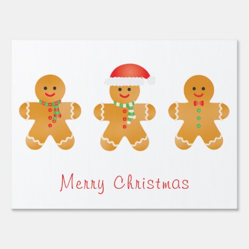 Merry Christmas Gingerbread Men Sign