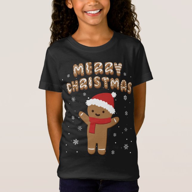 Merry Christmas Gingerbread Merry Christmas Cookie T-Shirt (Front)