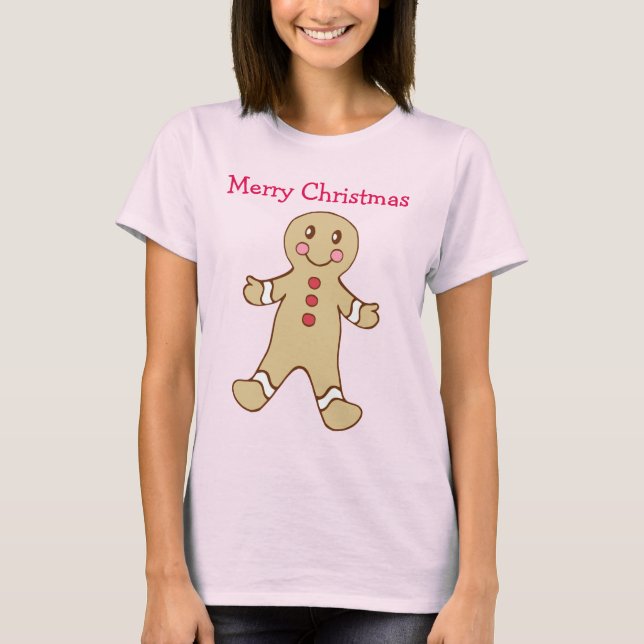 Merry Christmas Gingerbread Nightgown T Shirt (Front)