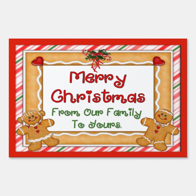 Merry Christmas Gingerbread Sign (Front)