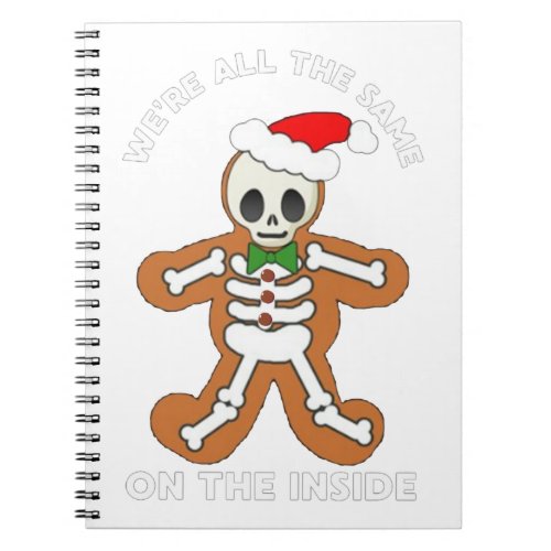 Merry Christmas Gingerbread Skeleton Xmas Cookies Notebook
