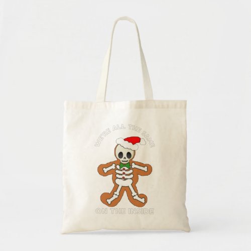Merry Christmas Gingerbread Skeleton Xmas Cookies Tote Bag