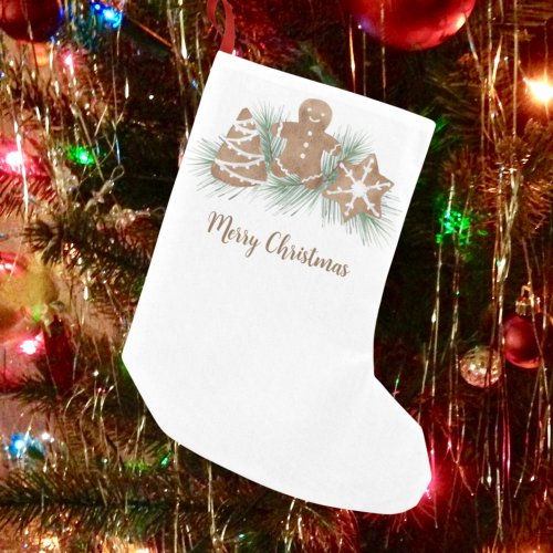 Merry Christmas Gingerbread Small Christmas Stocking