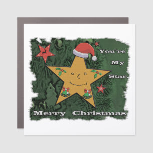 Merry Christmas gingerbread star Car Magnet
