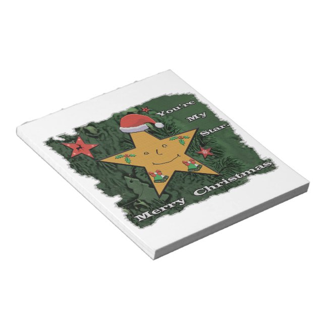 Merry Christmas gingerbread star  Notepad (Angled)