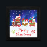 Merry Christmas – Gingerbread Train Gift Box<br><div class="desc">Celebrate Christmas with this charming Merry Christmas Gift Box featuring a gingerbread man driving a festive train loaded with colorful presents. With snowflakes falling and peppermint swirls on the snowy ground, this box is the perfect way to wrap your holiday gifts in a fun and cheerful design. Ideal for anyone...</div>