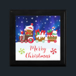 Merry Christmas – Gingerbread Train Gift Box<br><div class="desc">Celebrate Christmas with this charming Merry Christmas Gift Box featuring a gingerbread man driving a festive train loaded with colorful presents. With snowflakes falling and peppermint swirls on the snowy ground, this box is the perfect way to wrap your holiday gifts in a fun and cheerful design. Ideal for anyone...</div>