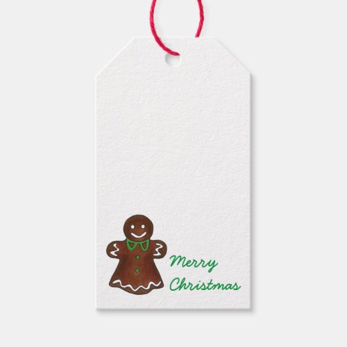 Merry Christmas Gingerbread Woman Cookie Holiday Gift Tags