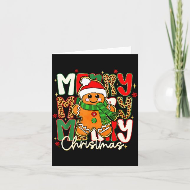 Merry Christmas Gingerbread Xmas Coquette Tis The  Card (Front)