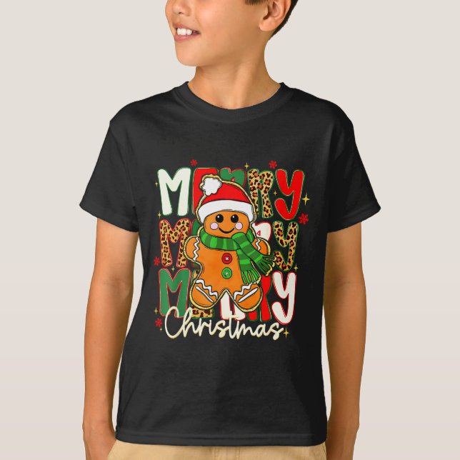 Merry Christmas Gingerbread Xmas Coquette Tis The  T-Shirt (Front)