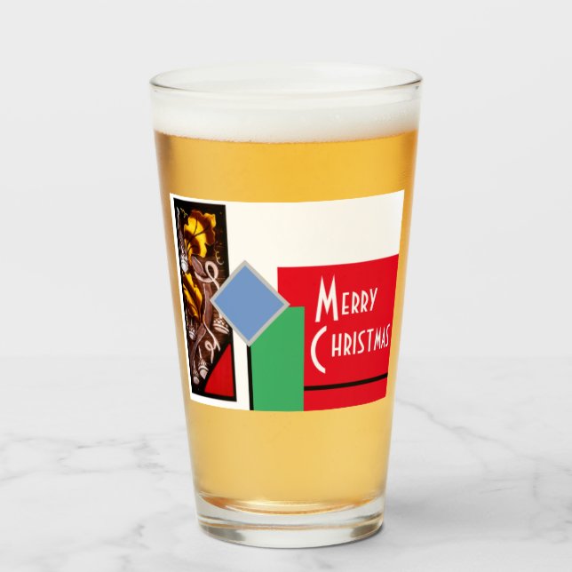 Merry Christmas Glass (Front Filled)