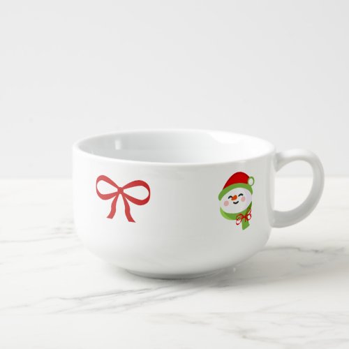 Merry Christmas Glass Soup Mug