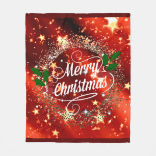 Merry Christmas, glisten and sparkle Fleece Blanket