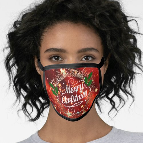 Merry Christmas glitter and sparkle holiday design Face Mask