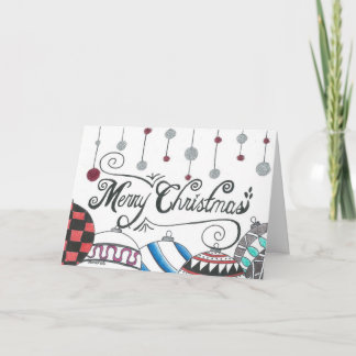 Merry Christmas Glitter Holiday Card