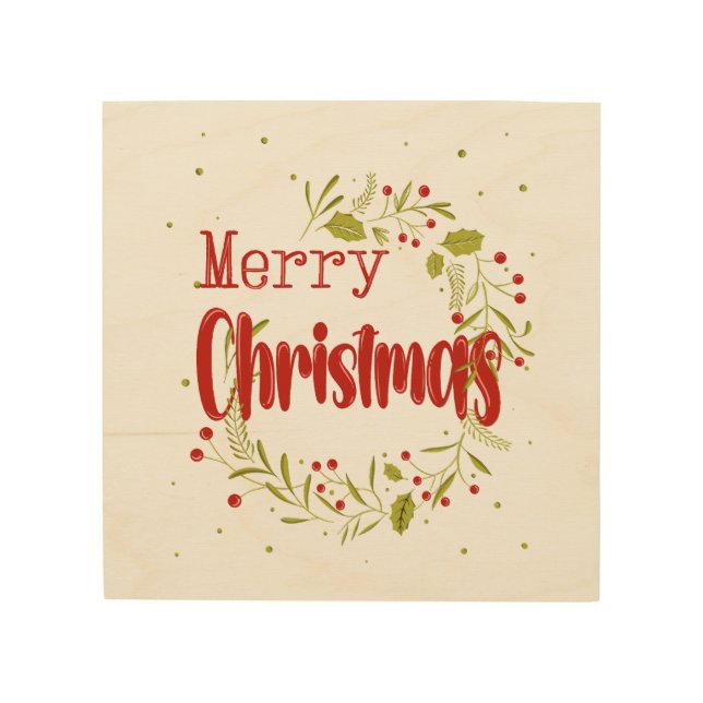 Merry Christmas, global holiday spirit Wood Wall Art (Front)