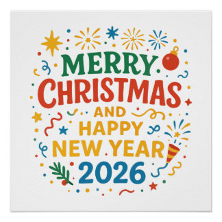 Merry Christmas Glossy Poster