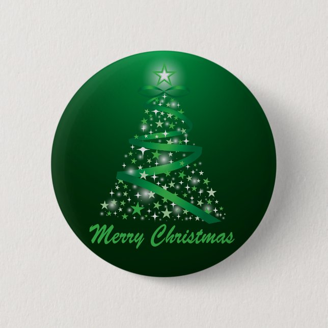 Merry Christmas Glow Tree Button (Front)