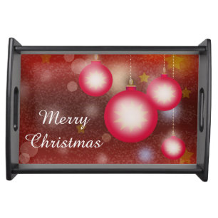 Merry Christmas Glowing Ornaments Serving Tray