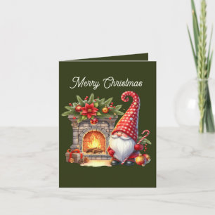 Merry Christmas gnome add message  Holiday Card