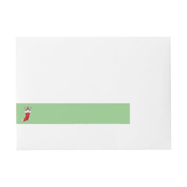 Merry Christmas Gnome Candy Canes in Stocking Wrap Around Address Label (Front)