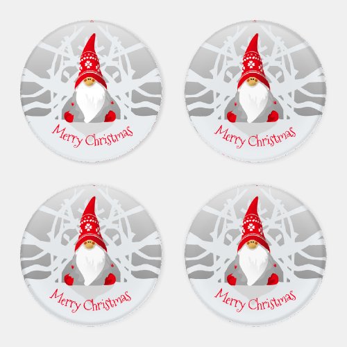 Merry Christmas Gnome Coaster Set