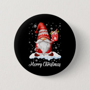 Merry Christmas Gnome Coffee Family Matching Button