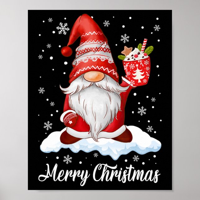 Merry Christmas Gnome Coffee Family Matching  Poster (Front)