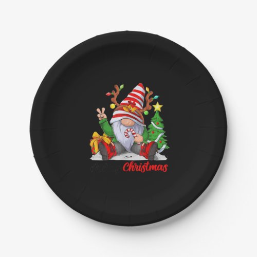 Merry Christmas Gnome Family Christmas Paper Plates