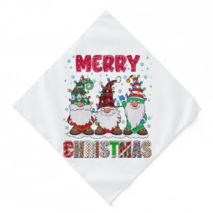 Merry Christmas Gnome Family Funny Xmas Tree Bandana