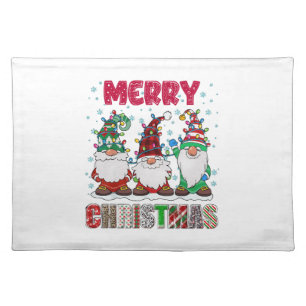 Merry Christmas Gnome Family Funny Xmas Tree Cloth Placemat