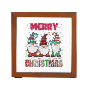 Merry Christmas Gnome Family Funny Xmas Tree Desk Organizer