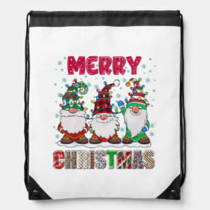 Merry Christmas Gnome Family Funny Xmas Tree Drawstring Bag