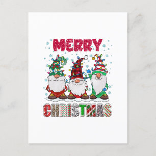 Merry Christmas Gnome Family Funny Xmas Tree Postcard