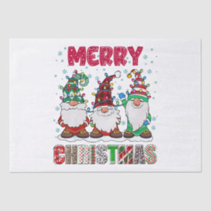Merry Christmas Gnome Family Funny Xmas Tree Tissue Paper