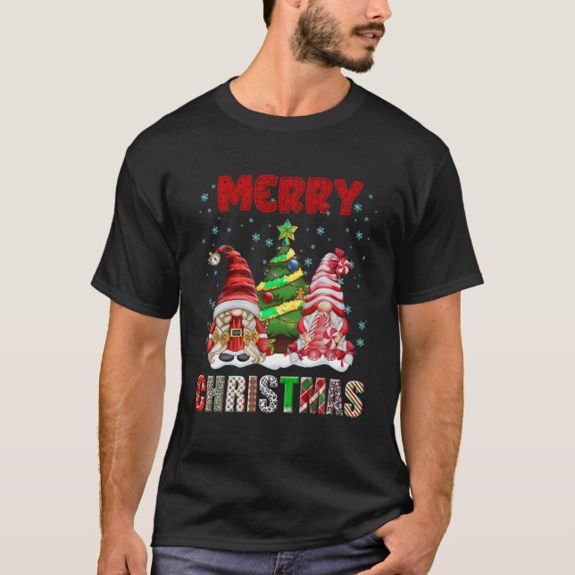 Merry Christmas Gnome Family Funny Xmas Tree Women T-Shirt (Front)