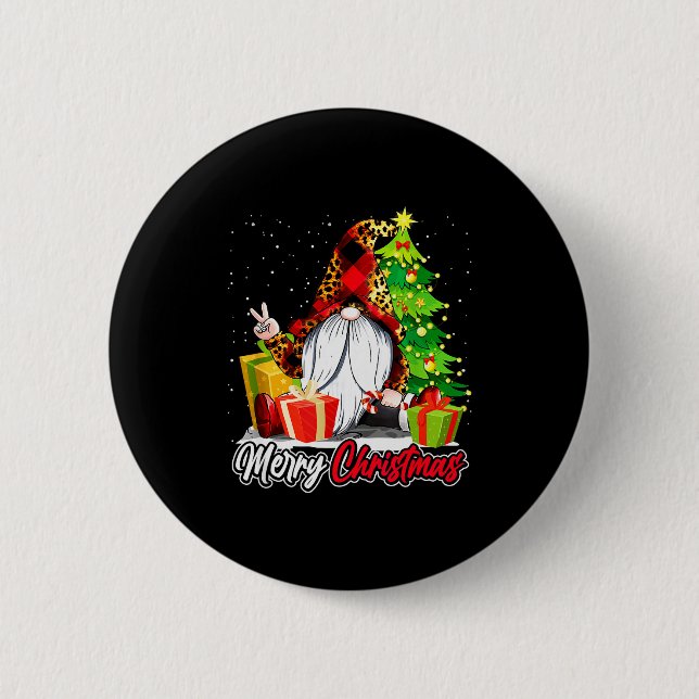 Merry Christmas Gnome Family Matching Pajama Xmas  Button (Front)