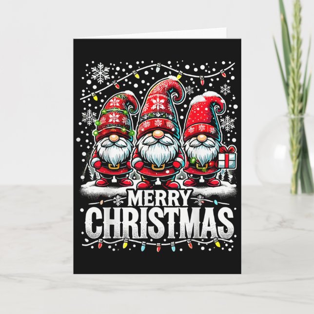 Merry Christmas Gnome Funny Family Christmas  Card (Front)