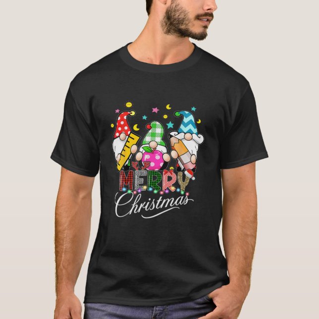 Merry Christmas Gnome, Funny Family Xmas Boys Girl T-Shirt (Front)
