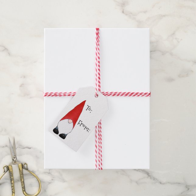 Merry Christmas Gnome Gift Tags (With Twine)