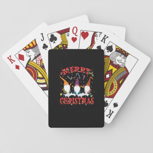 Merry Christmas Gnome Lights Family Pajama Xmas Ho Poker Cards