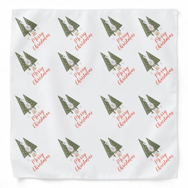 Merry Christmas Gnome Pet Bandana (Front)