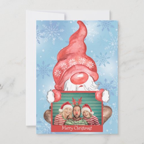 Merry Christmas Gnome Photo Personalized Christmas