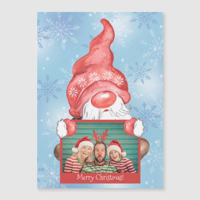 Merry Christmas Gnome Photo Personalized Christmas (Front)