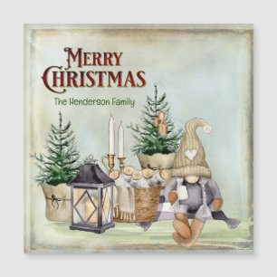 Merry Christmas Gnome Picnic Rustic Cabin